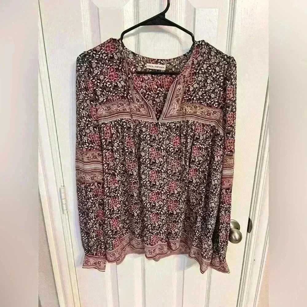 Ulla Johnson Manon Floral Silk Blouse Size 2 - Picture 2 of 6